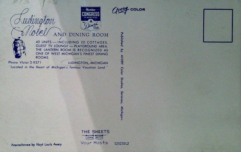 Ludington Motel - Old Postcard (newer photo)